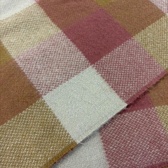 Academia Plaid Earth Tone Wide Acrylic Scarf - Picture 2 of 5